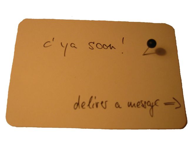 c ya soon! deliver a message   ->